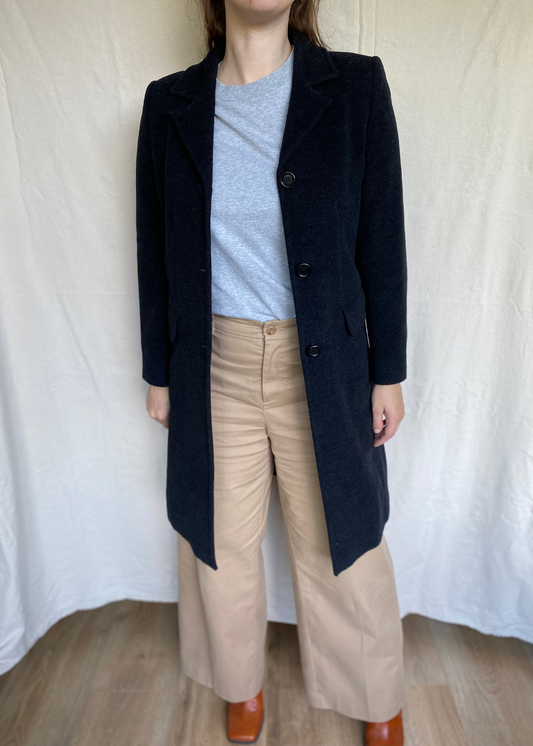 Zwarte wool coat - maat S/M
