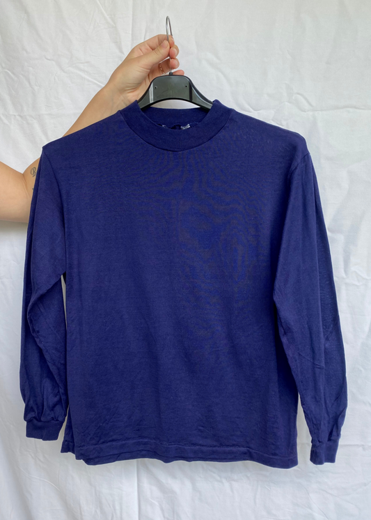 Dames katoen blauw shirt - maat XS/S