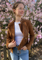 Suede leren jas - maat S/M