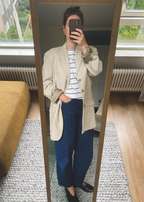 Beige linnen blazer - maat L/XL