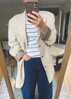 Beige linnen blazer - maat L/XL