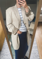 Beige linnen blazer - maat L/XL
