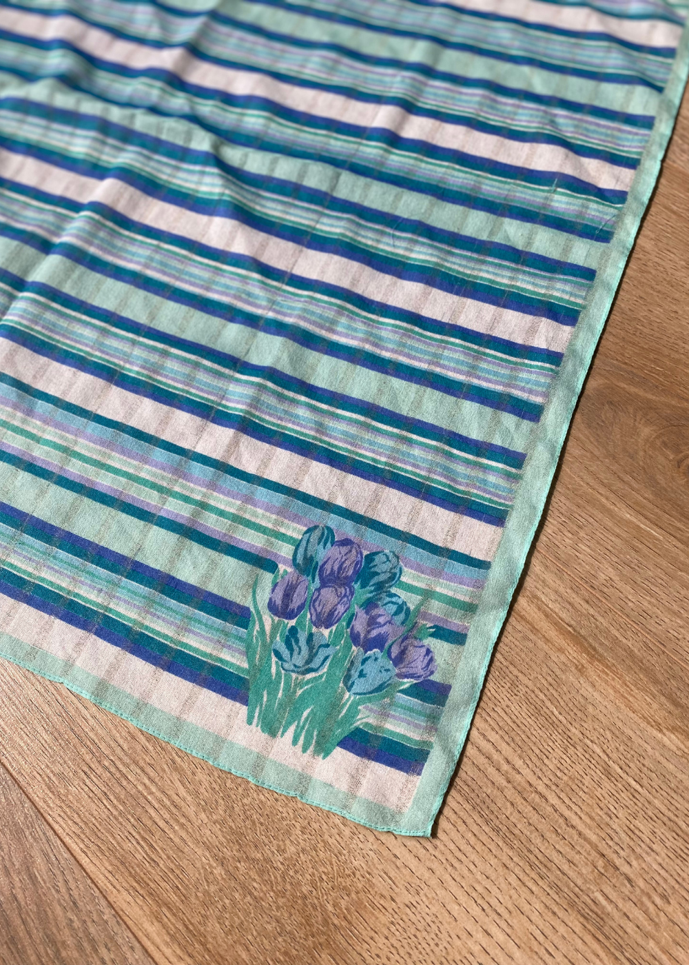 Blauwe sjaal met print