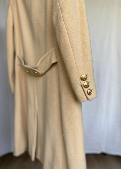 Butteryellow/beige woolcoat - maat M