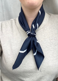 Vintage dames sjaal met blauwe print