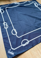 Vintage dames sjaal met blauwe print