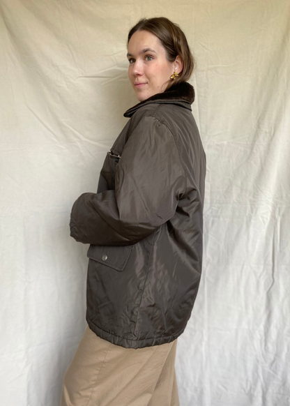 Bruine jas met kraag - maat L/XL