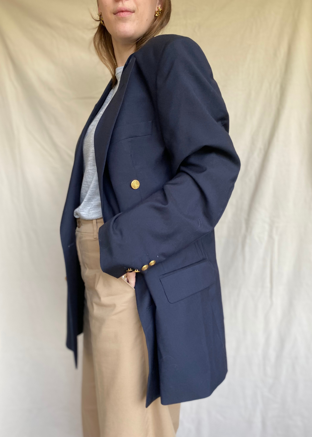 Klassieke blauwe blazer - L