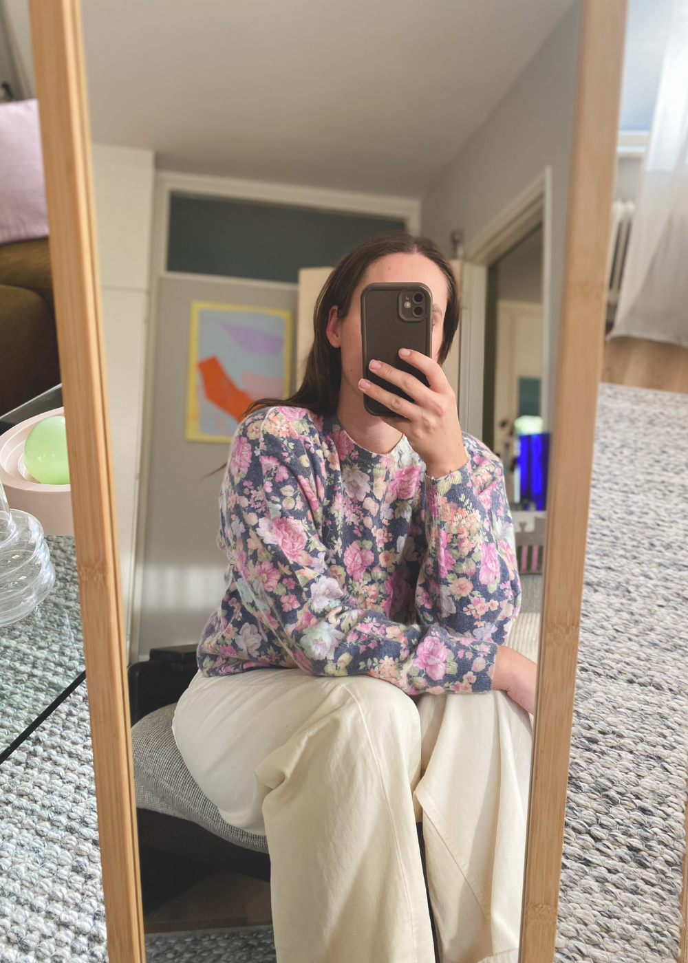 Bloemen trui - maat L/XL