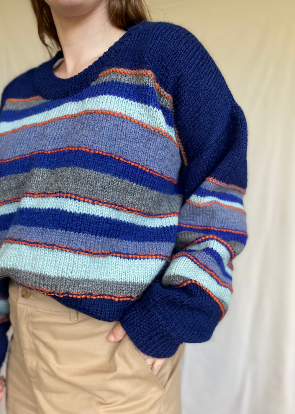 Gebreide wollen trui - maat L/XL