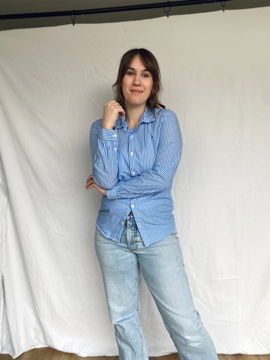Dames lichtblauwe Tommy Hilfiger blouse - maat S/M