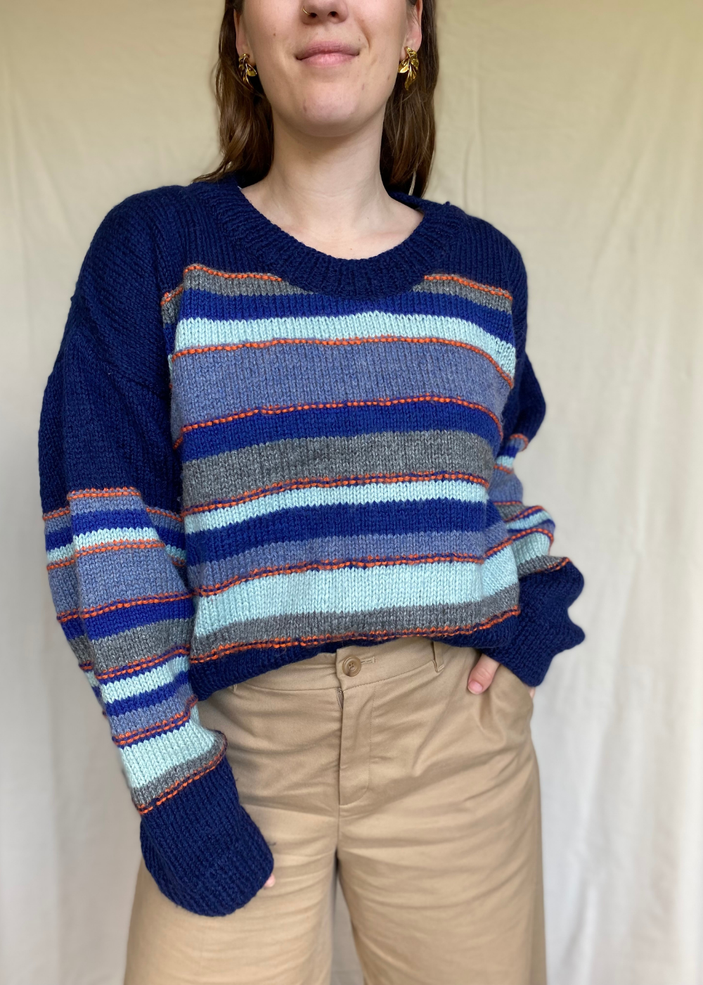 Gebreide wollen trui - maat L/XL