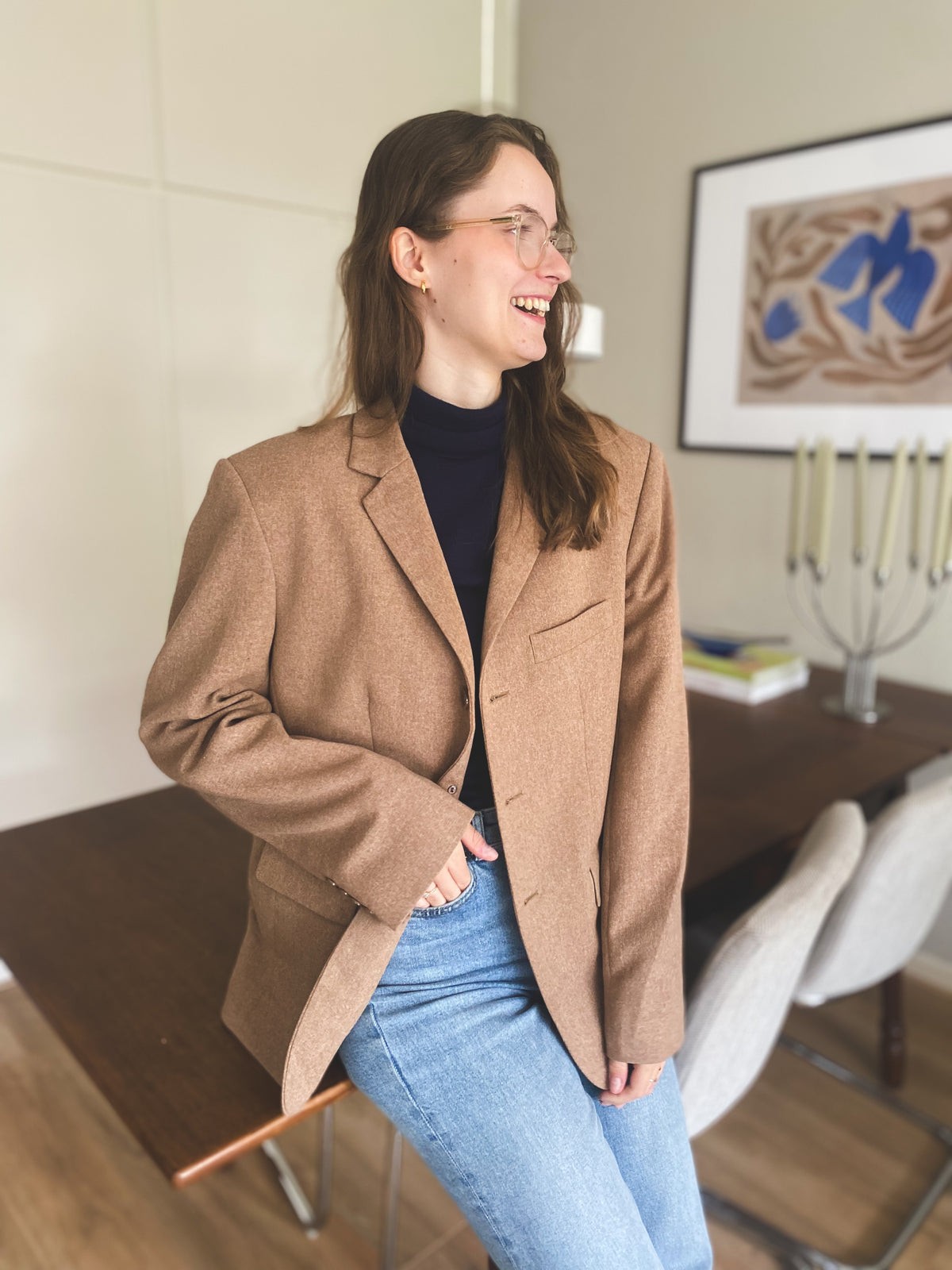Beige blazer - maat M/L