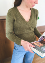Donkergroene wrap-top - maat XS/S