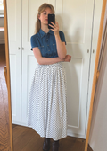 Preloved witte stippen rok - maat XS/S
