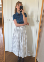 Preloved witte stippen rok - maat XS/S