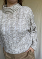 Lichtgrijze/beige gebreide trui - maat M/L