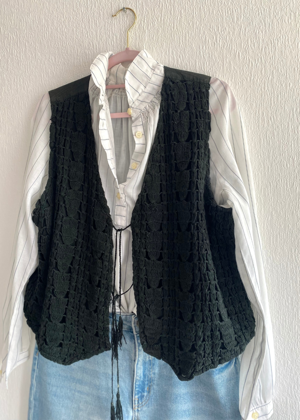 Zwart boho style dames gilet - maat S tot L