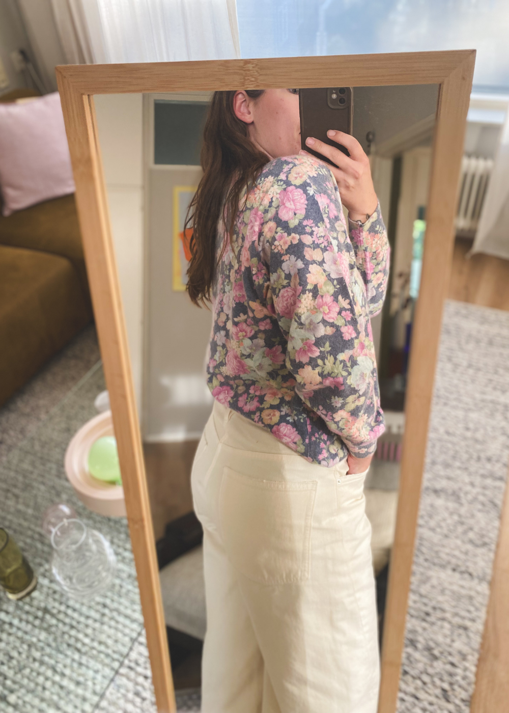 Bloemen trui - maat L/XL