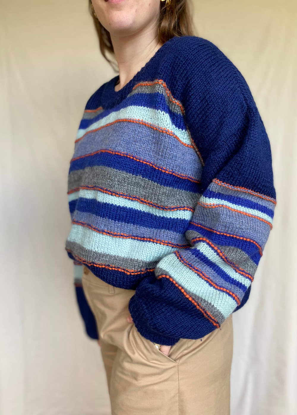 Gebreide wollen trui - maat L/XL