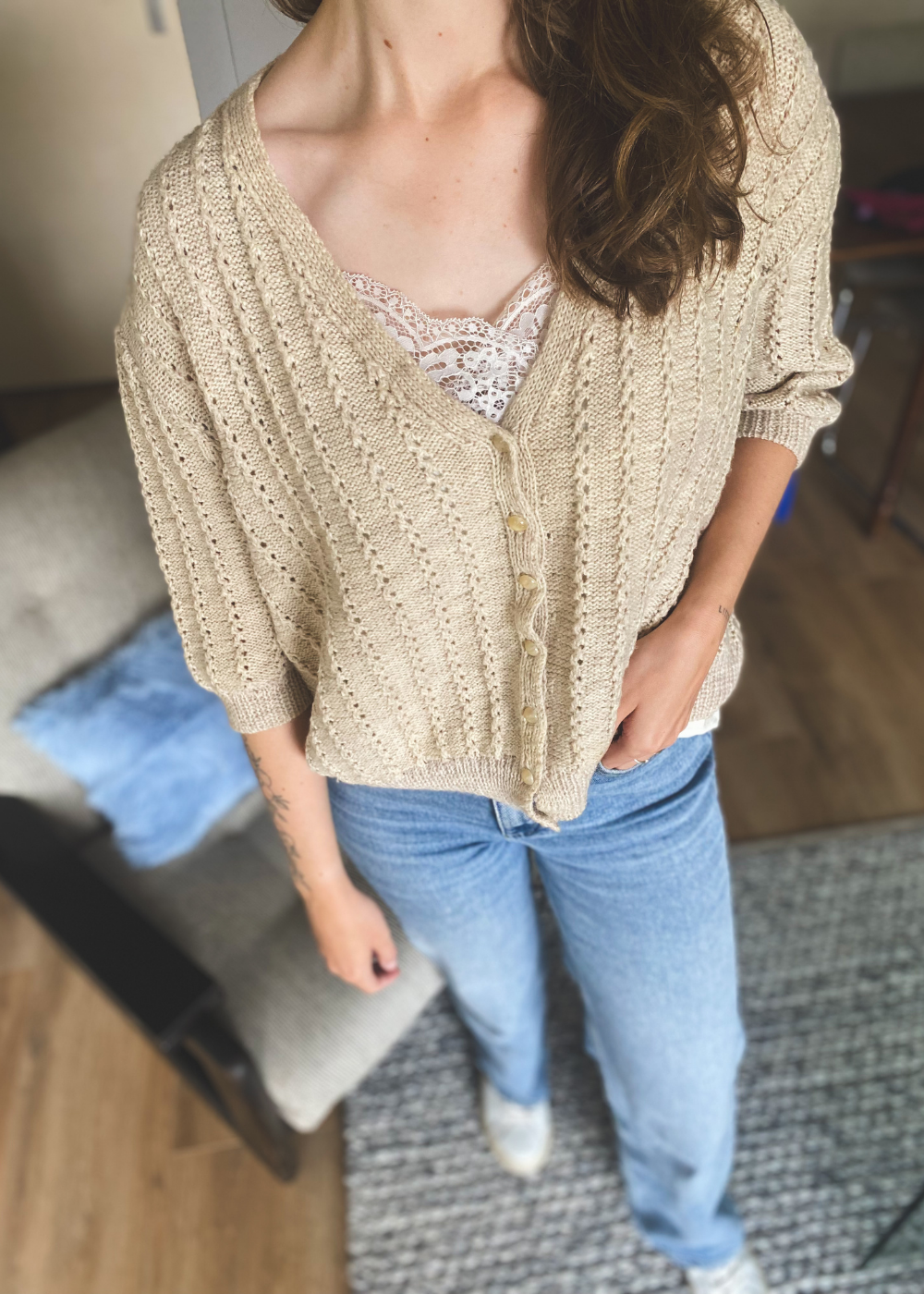 Beige vest - maat S/M