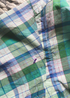 Remade groen geruiten blouse - maat M/L
