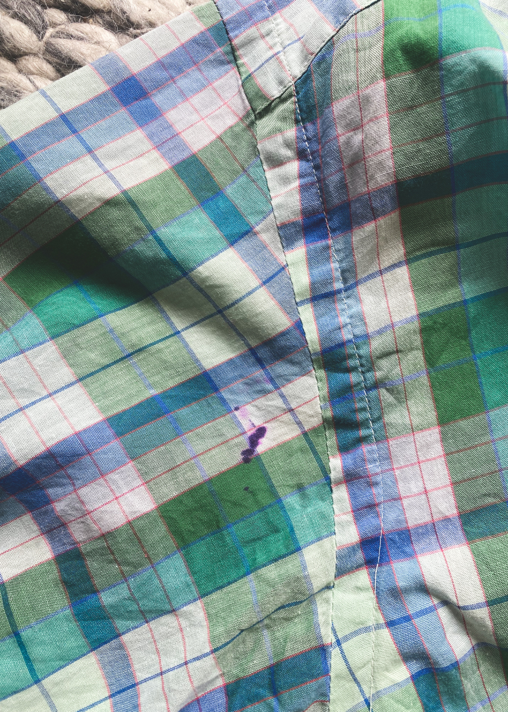 Remade groen geruiten blouse - maat M/L