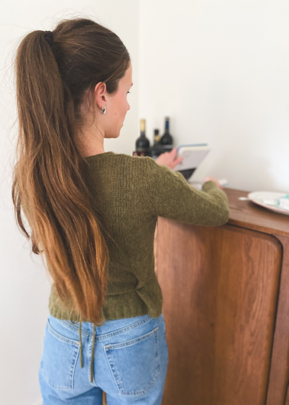 Donkergroene wrap-top - maat XS/S