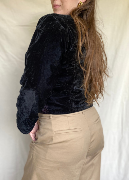 Fluweel cropped jasje - maat S/M