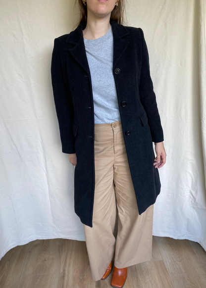 Zwarte wool coat - maat S/M
