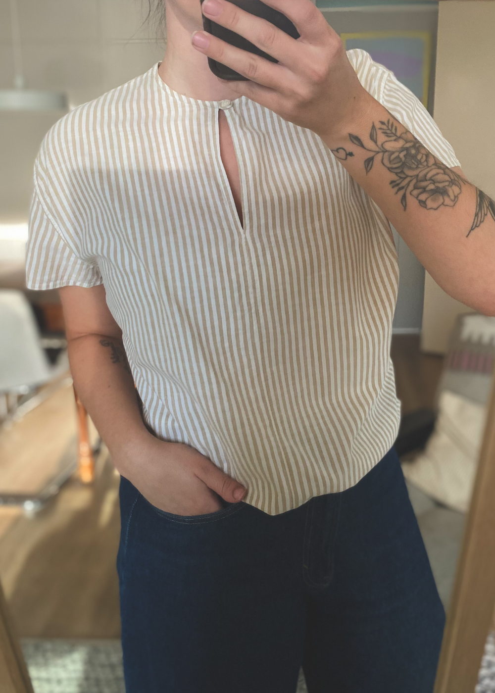 Beige katoenen top - maat S/M