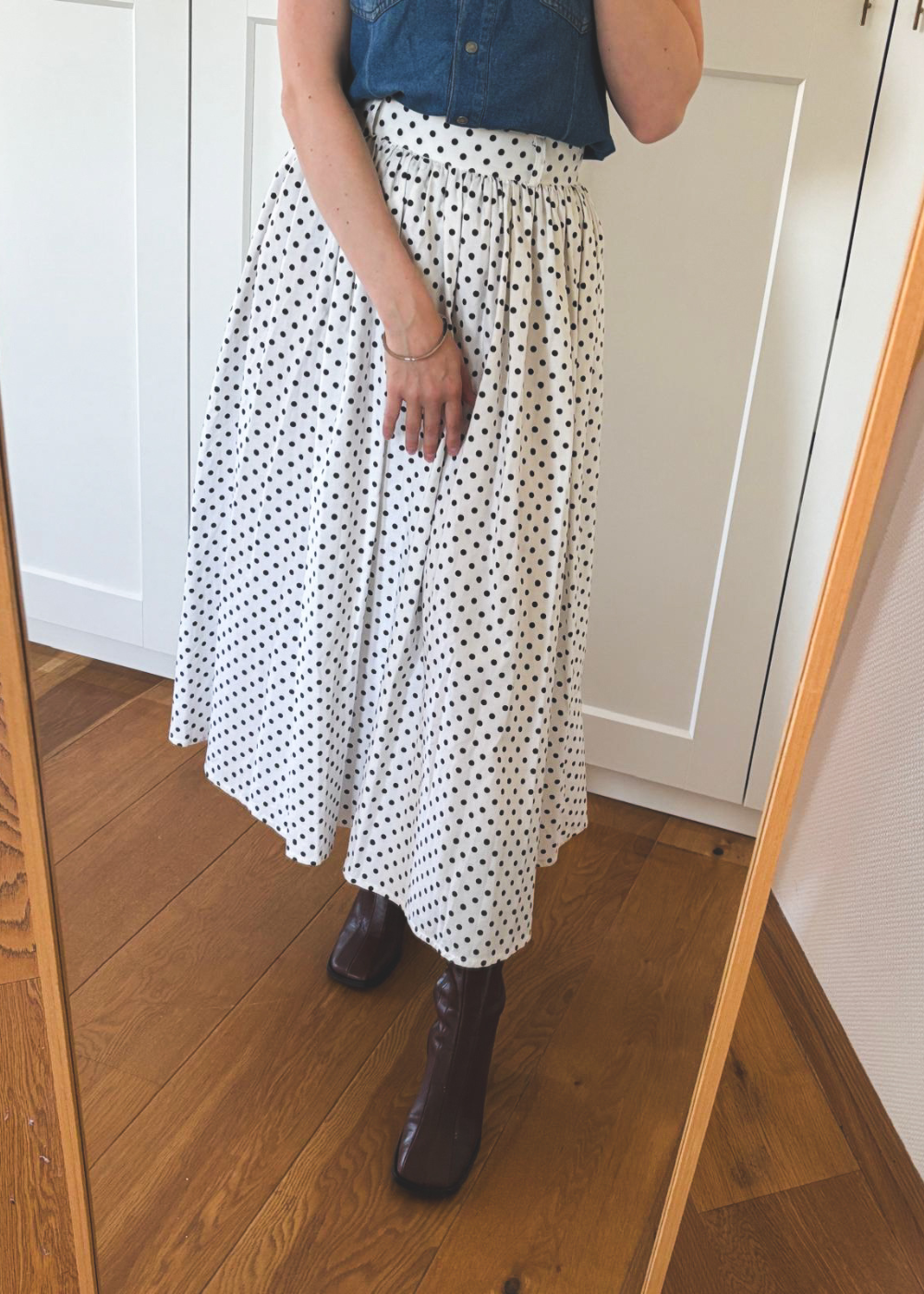 Preloved witte stippen rok - maat XS/S