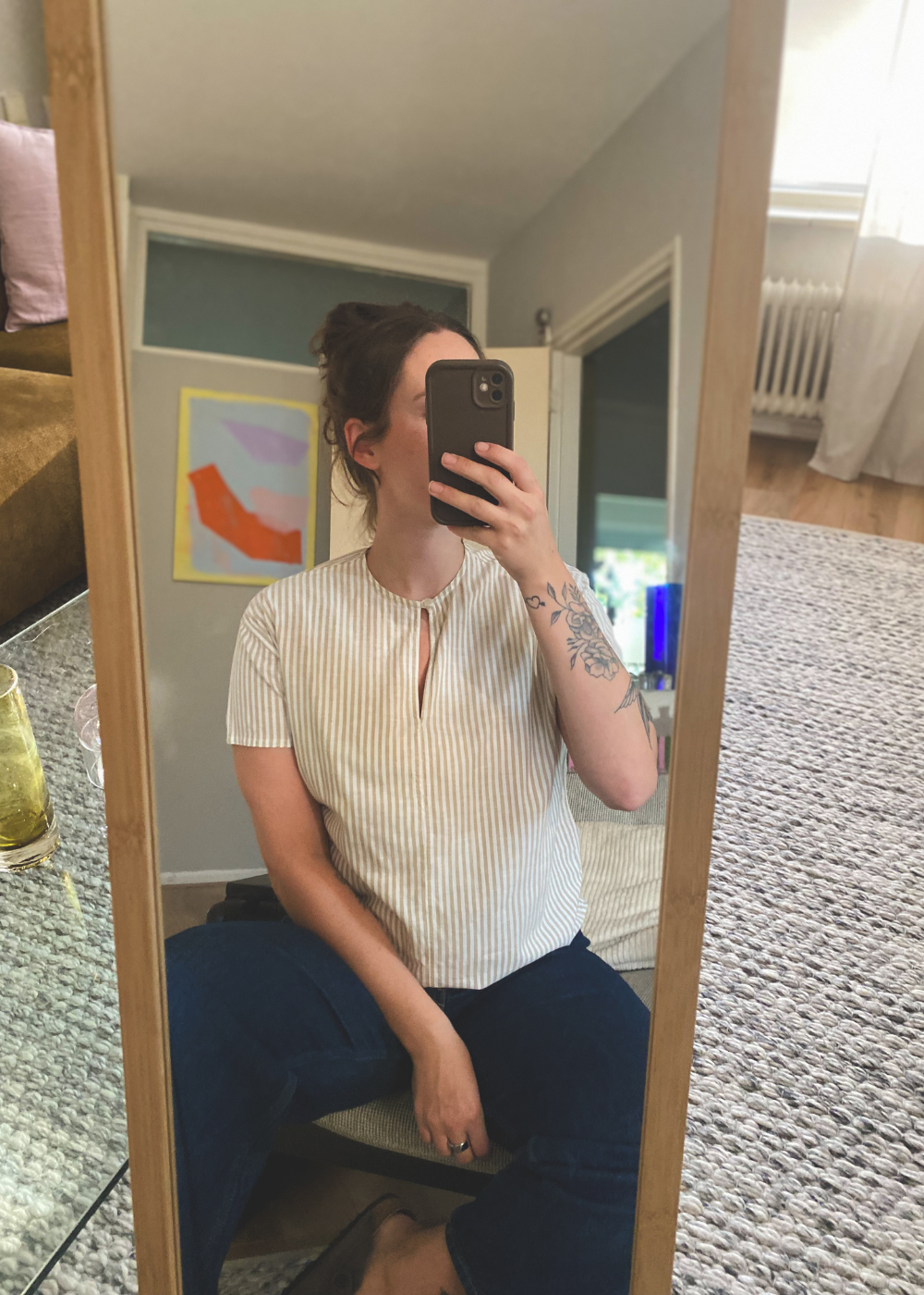 Beige katoenen top - maat S/M