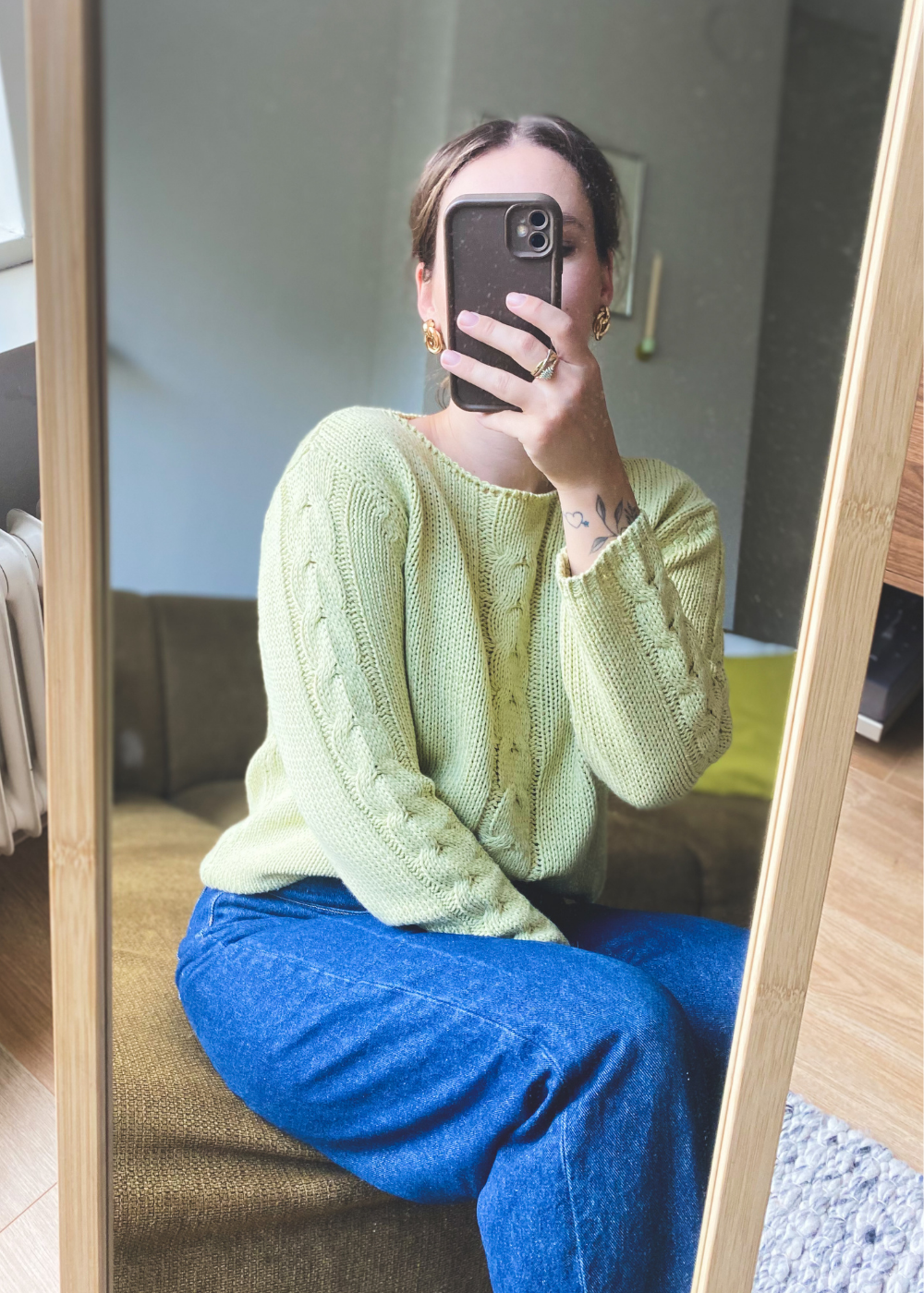 Mosgroene top - maat S/M