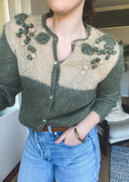 Mohair groen vest - maat S/M