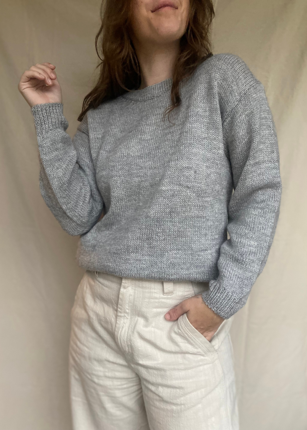 Grijs gebreide trui - maat M/L
