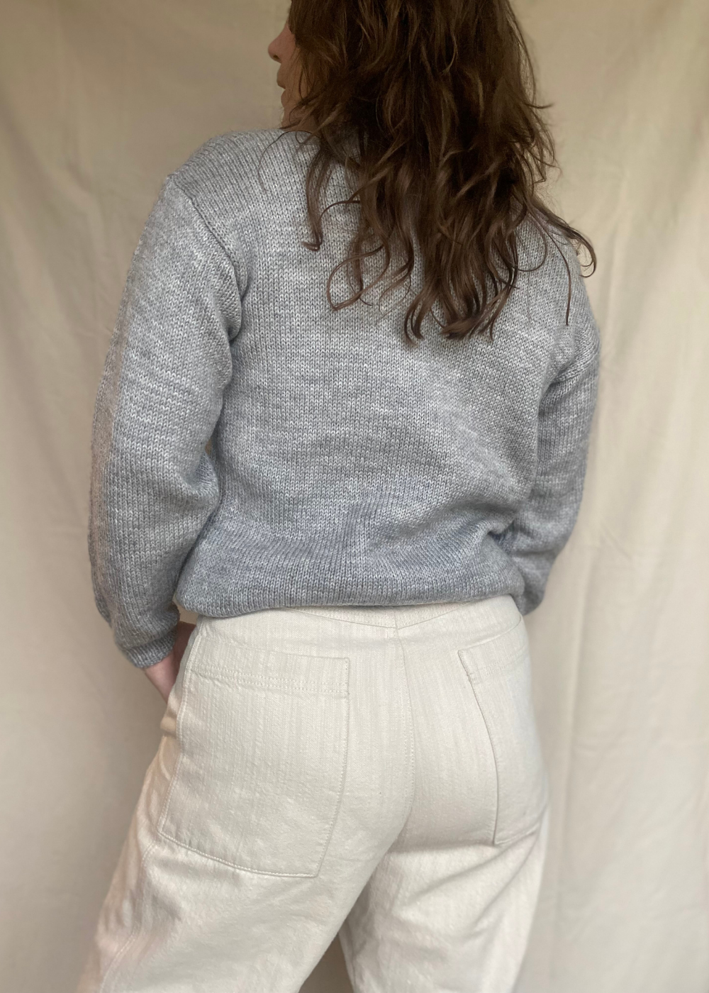 Grijs gebreide trui - maat M/L