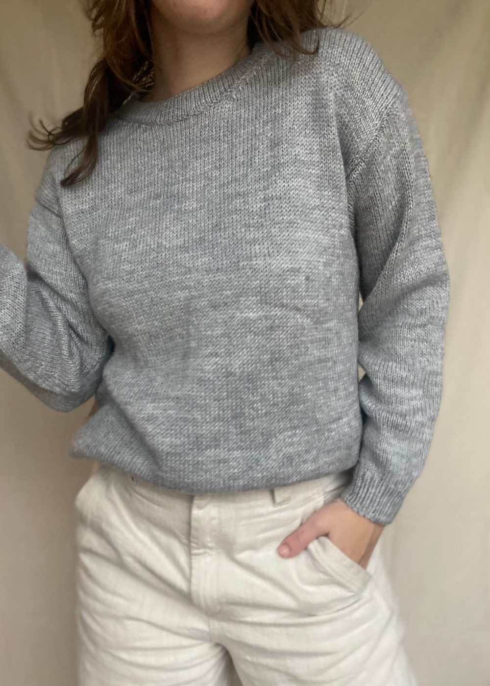 Grijs gebreide trui - maat M/L