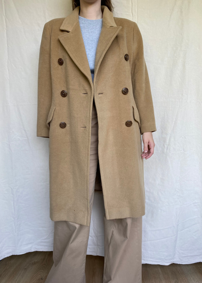 Beige wool coat - maat M/L