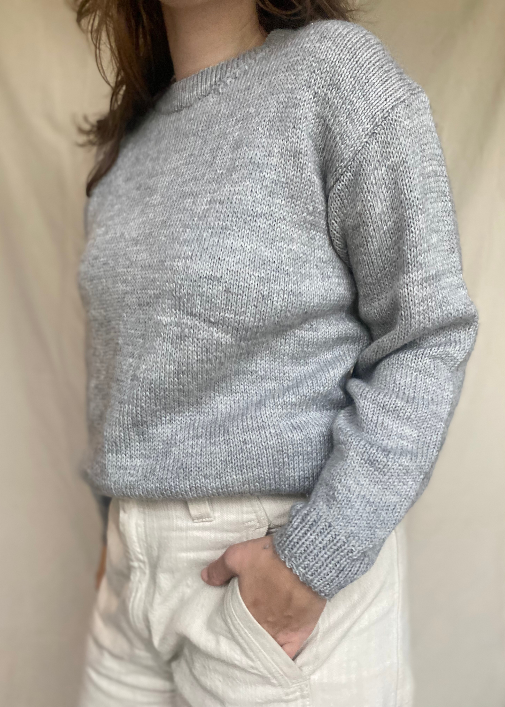 Grijs gebreide trui - maat M/L