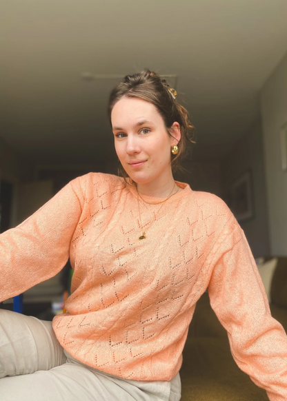 Zalmroze longsleeve top - maat M/L