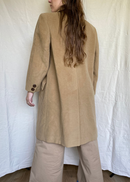 Beige wool coat - maat M/L
