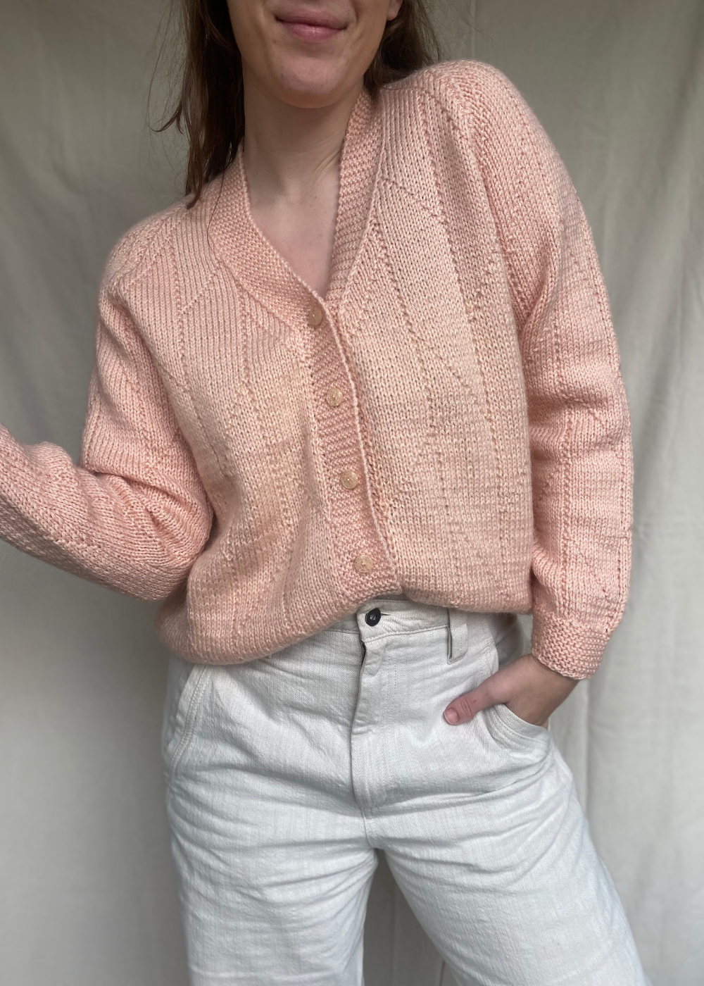 Lichtroze katoenen vest - maat M/L