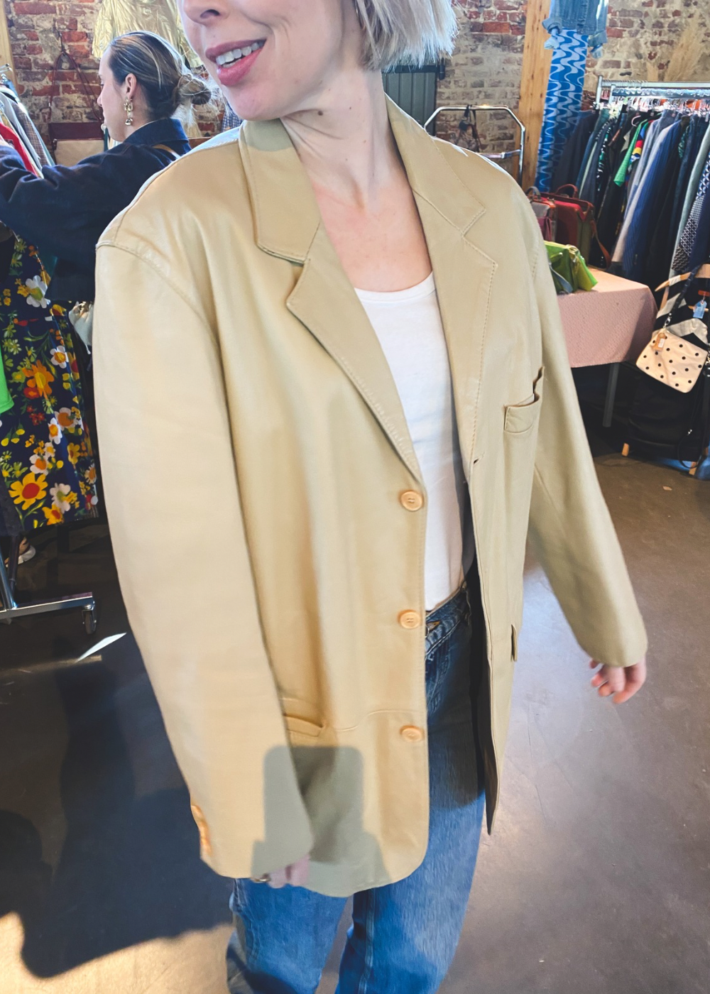 Licht beige dames jas - maat L/XL