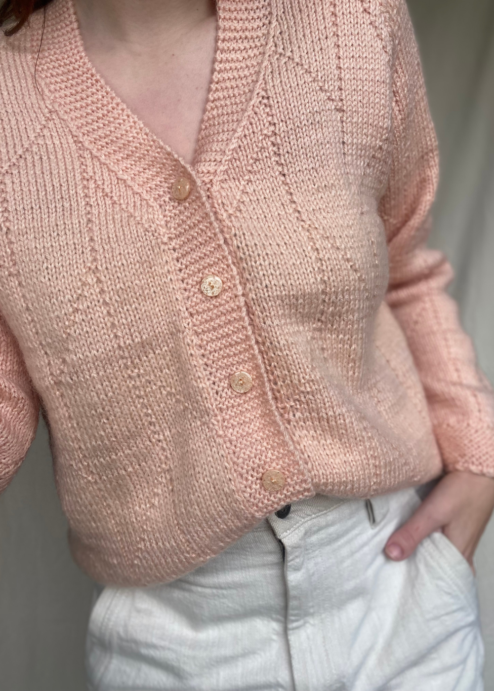 Lichtroze katoenen vest - maat M/L