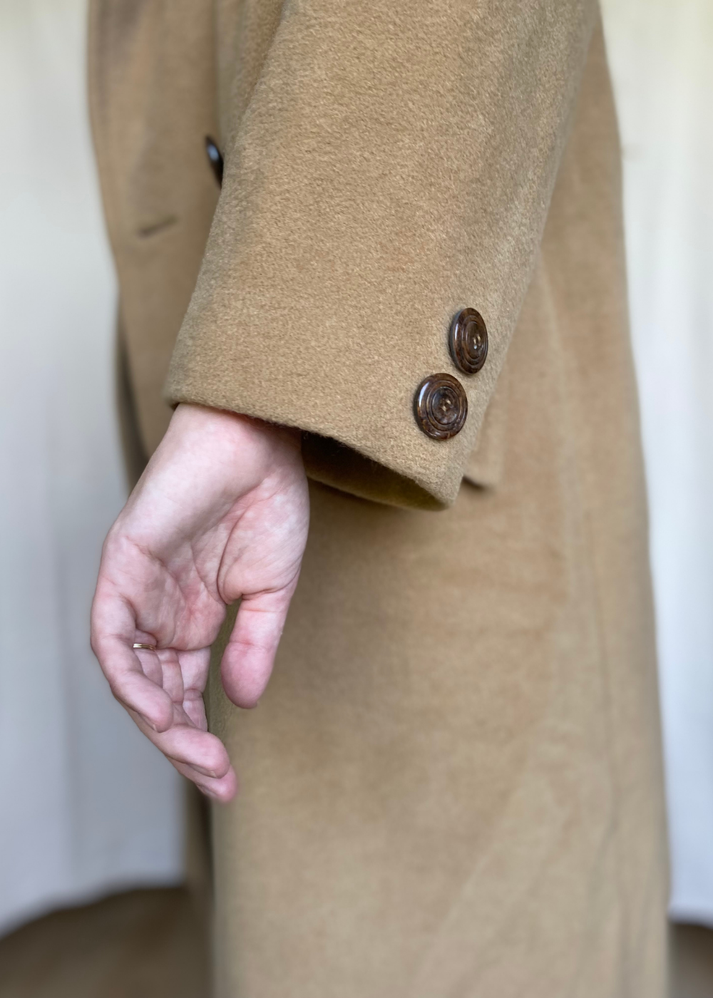 Beige wool coat - maat M/L