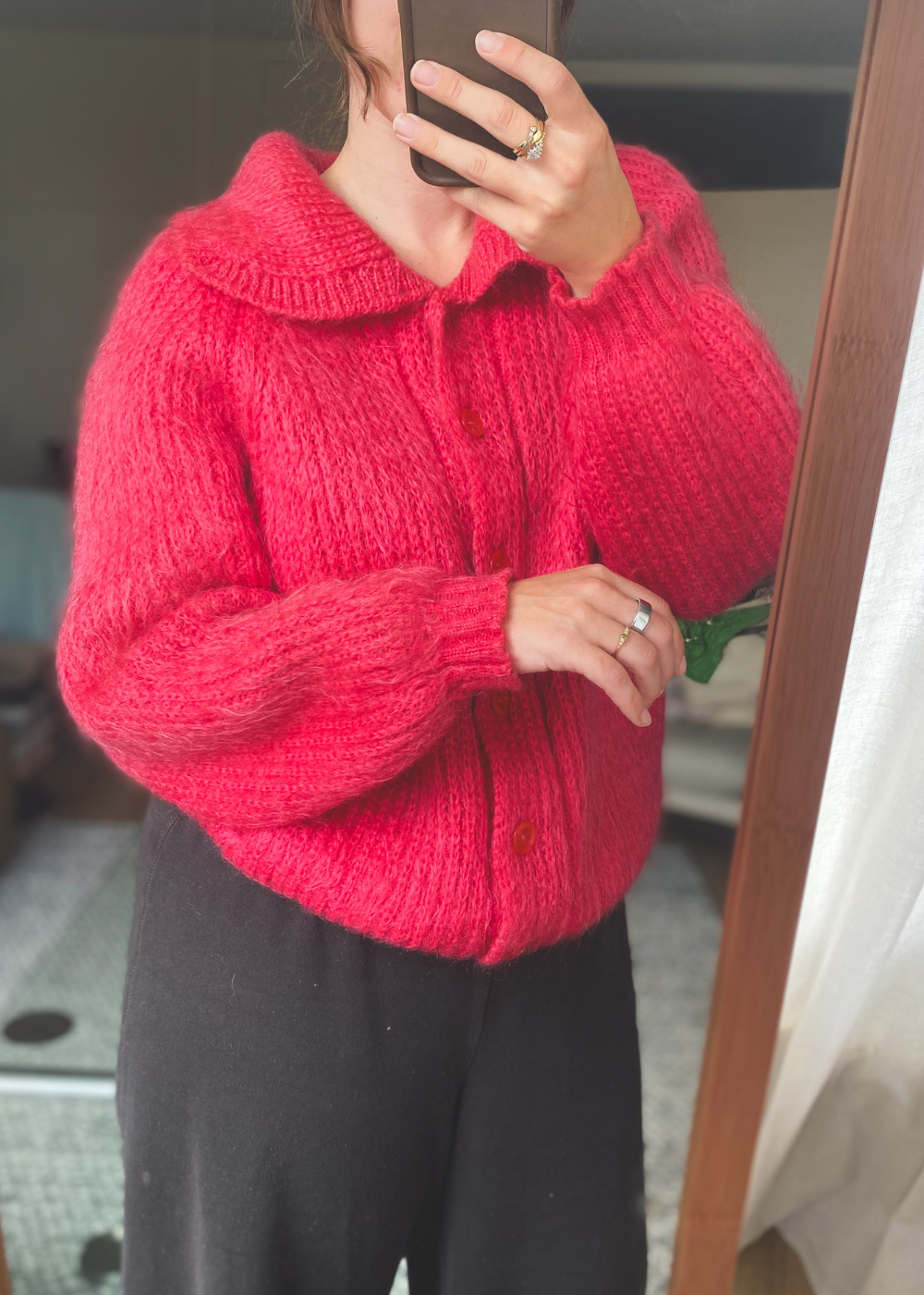 Roze vest met kraag - maat