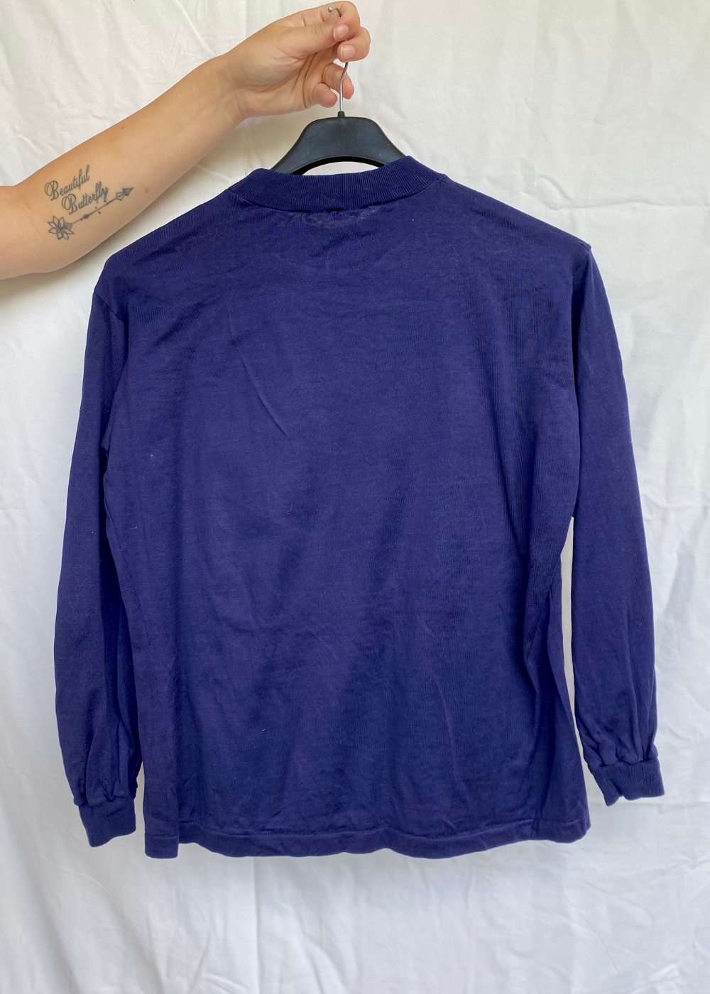 Dames katoen blauw shirt - maat XS/S