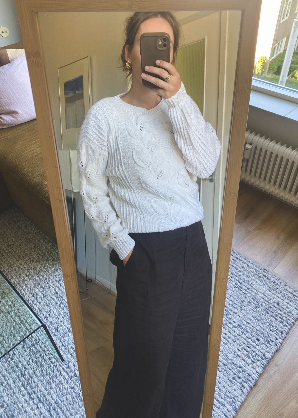 Wit katoenen trui - maat S/M