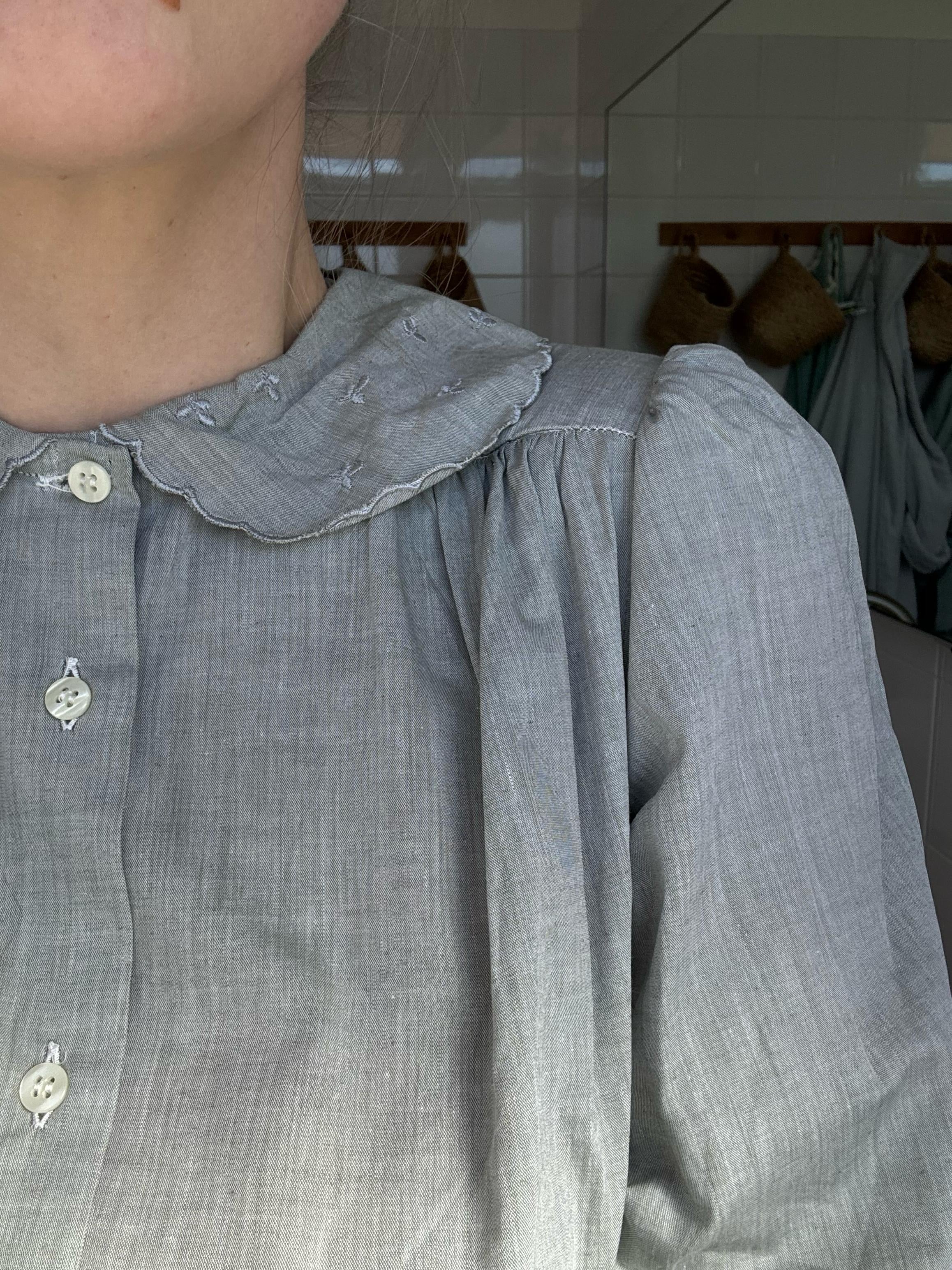 Mintgroene katoenen blouse - maat XS/S